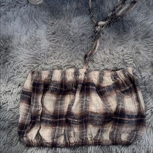 Plaid Tube halter Top